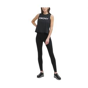 NEW DKNY sport cotton logo tank top in black